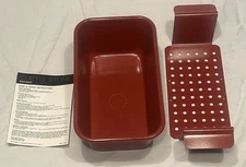 Curtis Stone Loaf Pan Red Baking Dish 9.5” x 5.5” Non Stick Ceramic