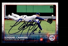 Signed Baseball Card Auto 2015 Topps #US224 Ezequiel Carrera Blue Jays