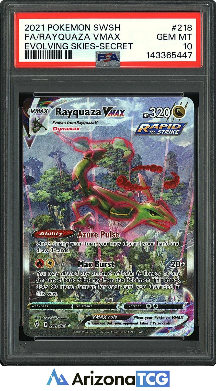 Rayquaza VMAX 2021 Sword & Shield: Evolving Skies #218/203 Holo