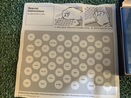 Staaten der Union Sterling Silber Mini Kursmünzensatz 1969 Erstausgabe 50 Münzen - Bild 5 von 12