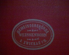 Znaczek pieczęci Urząd Gminy Weissenborn b. Zwickau i./ S.  