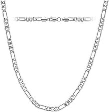 925 Sterling Silver 5Mm Figaro Link Chain Nec...