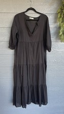 Natural Life Cotton Gauze Tiered Maxi Dress Black M