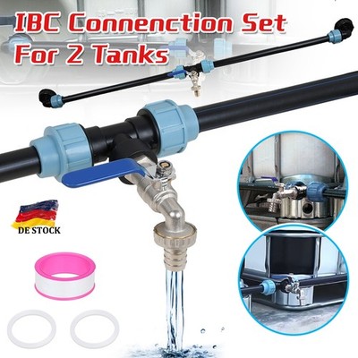 IBC Adapter 3/4'' Auslaufhahn Verbindungsset für 2-Tank Nebeneinander Container