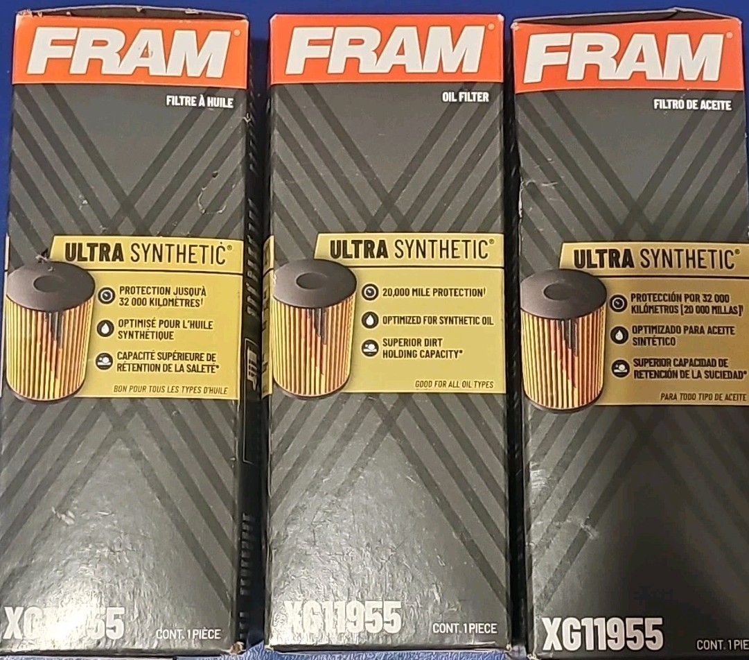 Lot Of (3) Fram Ultra Synthetic XG11955 Oil Filter