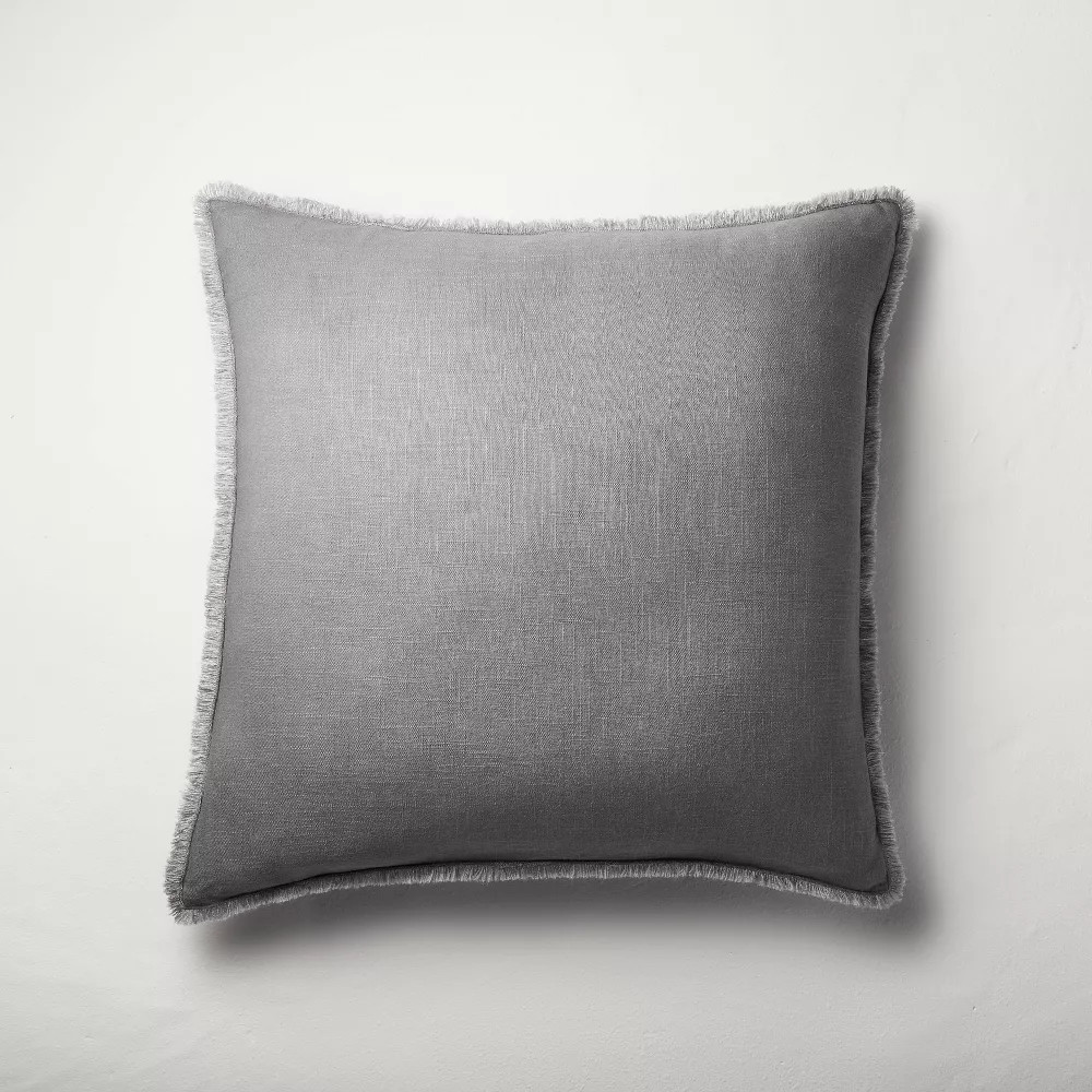 Euro Heavyweight Linen Blend Throw Pillow Dark Gray - Casaluna 3990₽
