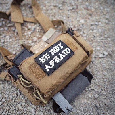 CARRY THE FIRE CTF BE NOT AFRAID PATCH EMBOSSED PVC HOOK BACKING NOT FOG BCS TFD