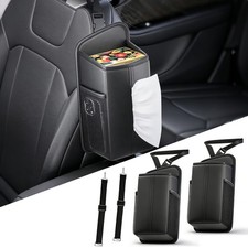 Car Tissue Holder for Front Seat, Headrest Organizer with 2 Side Mesh Pockets...