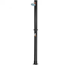 7.2 FT Solar Heated Hot/Cold Shower Spa w/ Base-5.5 Gallon - Color: Black - Size