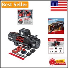 13600 Lb Truck Winch With Synthetic Rope 2-in-1 Remote Control - Heavy-duty 13600 Lb Truck Winch With Synthetic Rope 2-in-1 Remote Control - Heavy-duty