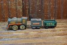 GREAT WESTERN TRAIN ENGINE TENDER TIN LITHO TOY VINTAGE 1950s 3PC LOT JAPAN