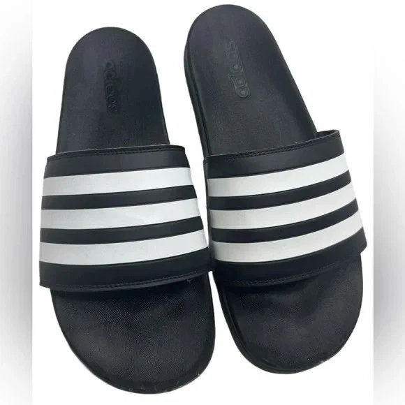 Adidas Adilette Aqua Unisex Slides US 12 Core Nero Bianco Nuvola (F35543)