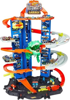 Hot Wheels City Robo T-Rex Ultimate Garage Multi-Level Multi-Play Mode Stores 10