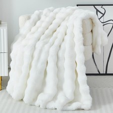 Faux Fur Throw Blanket for Couch Cozy Fuzzy Soft Plush Thick Fluffy Fleece Bu...