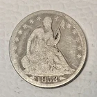 1853 Seated Liberty Half Dollar w/ Arrows & Rays, AG Details, Cleaned, Scratched
