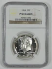 1964 Kennedy Silver Half Dollar CERTIFIED NGC PROOF 69 CAMEO