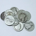 LOT OF 10 MERCURY SILVER DIMES 90% SILVER FREE SHIPPING #7266