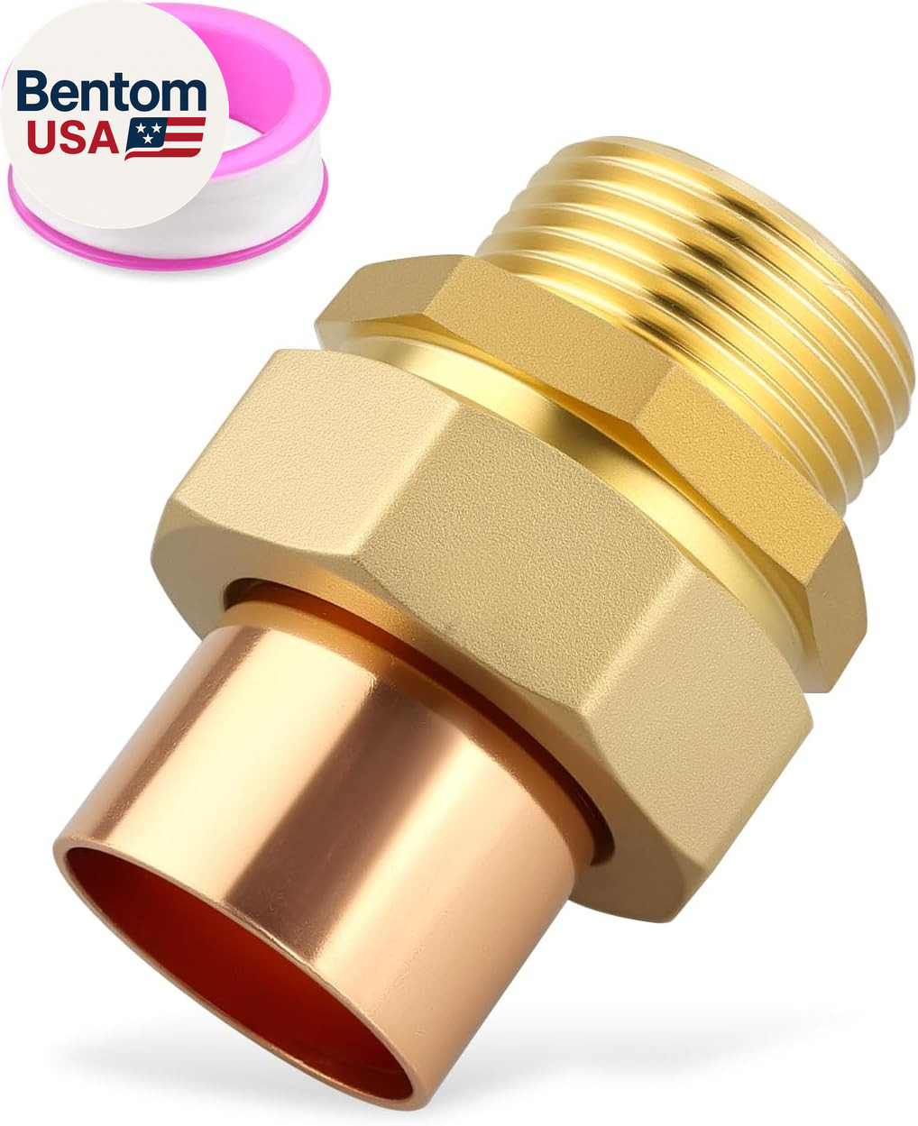 1" C X MIP Brass Pipe Copper Union (Sweat to Male)