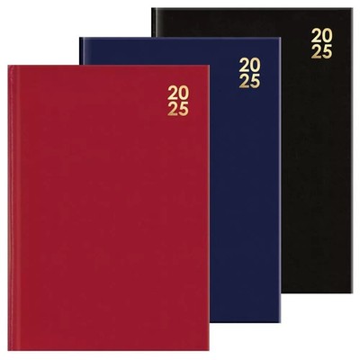 Letztes Jahr 2025 Tagebuch schwarz A4 Tag für Seite Hardcover Schreibtisch Planer Wochenenden teilen