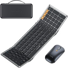 ProtoArc Foldable Keyboard and Mouse, XKM01 True Full-Size Folding Wireless Keyb