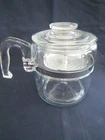 Vintage Pyrex Flameware 6 Cup Glass Coffee Pot Percolator 7756-B Complete.