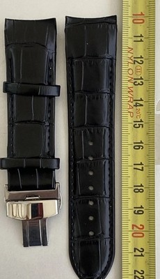 20 mm schwarzes Leder Uhrenarmband mit Verschluss für Tissot
