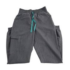 FIGS Technical Collection Gray Jogger Scrub Pants Drawstring Womens small tall