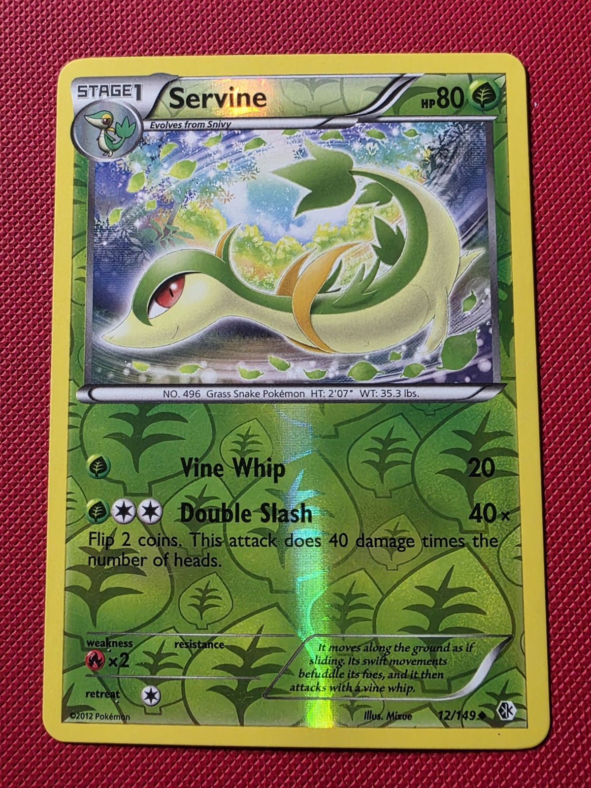 Pokémon Servine Reverse Holo 12/149 BCR Boundaries Crossed