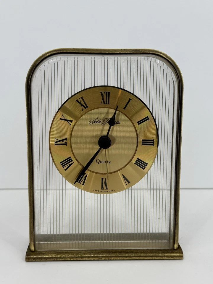 Vintage Seth Thomas Brass Floating Dial Alarm Clock FOR PARTS OR REPAIR - Image 2 of 4