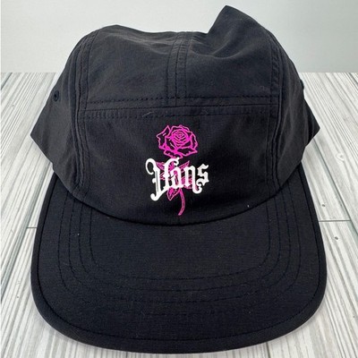 Vans Ground Up Tall 5 Panel Hat Black Pink Rose Gothic Logo Sixty Six Mens OS