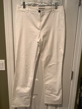Chicos Women  s Ankle White Pants Size 1.5 M/10 Straight Leg