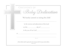 Baby Dedication Certificates   Pack of 6, 11    8.5  Premium Stock, Silver Fo...