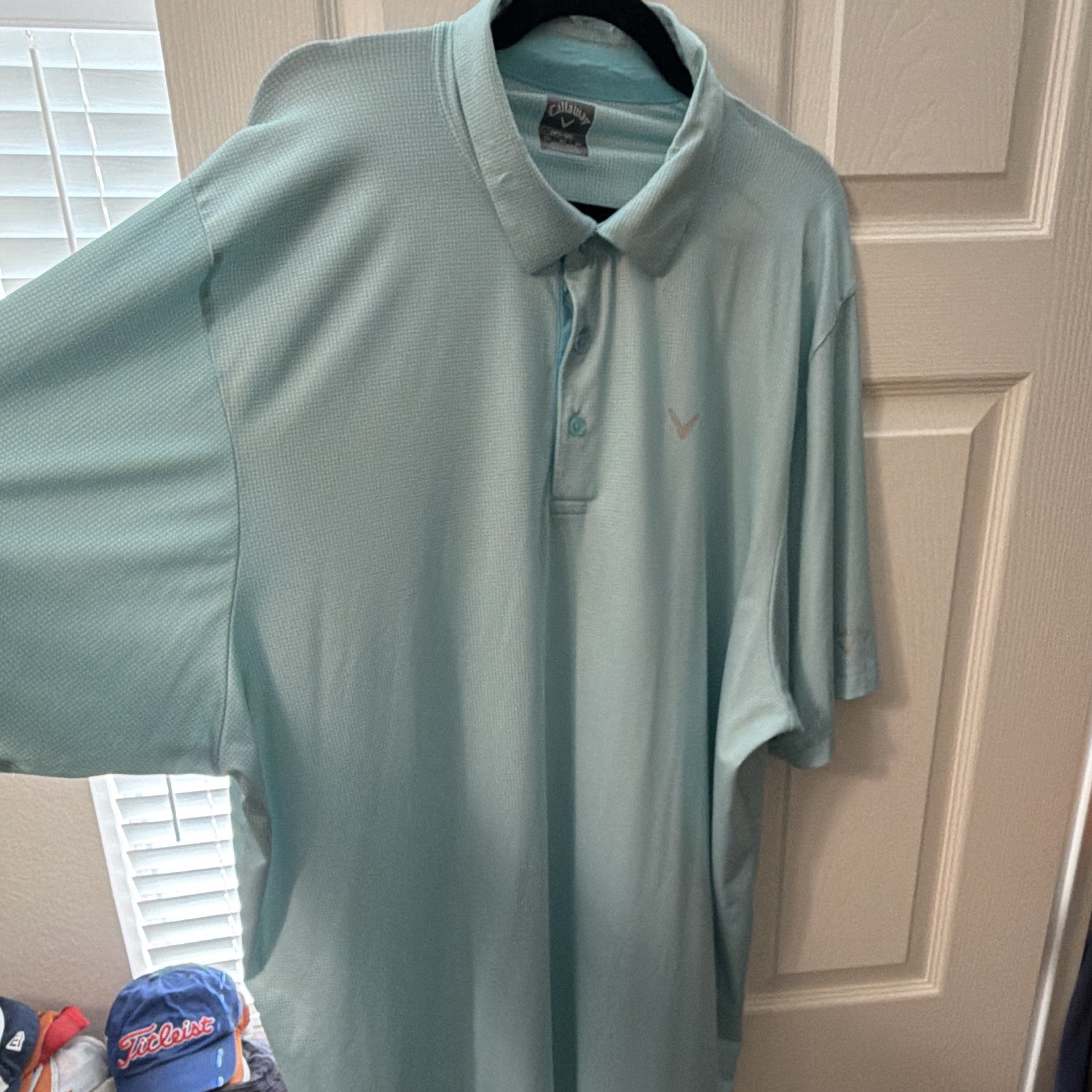 Callaway Opti-Dri Men's Golf Polo Blue Geometric 2X Short Sleeve Wicking