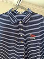 Peter Millar Summer Comfort LACC 123rd U.S. Open Golf Polo XL Blue Striped