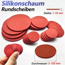 Silikonschaum Scheibe rot Rund Platte Moosgummi Dichtung &empty;5-150mm 1-10mm St&auml;rke