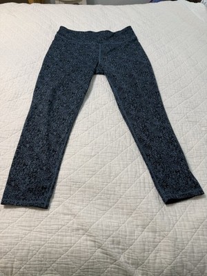 Member s Mark Teal Abstract Ankle Leggings XXL High Rise Yoga Stretch Waist