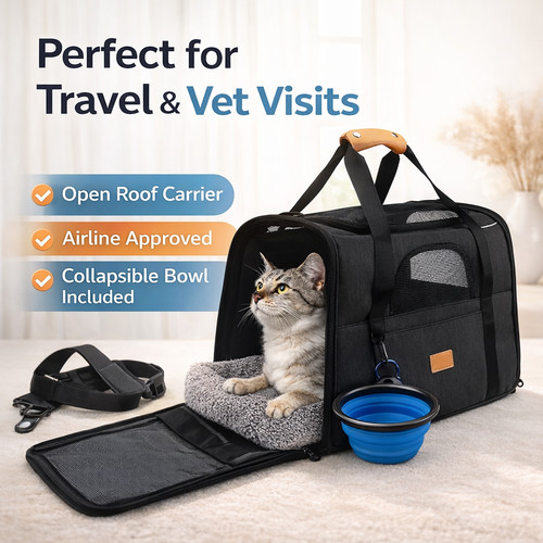 Large Pet Travel Bag For Cat Dog Soft Portable Fold Puppy Shoulder Carrier Bag