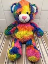 Build-A-Bear Workshop Rainbow Tie-Dye Plush Teddy Bear 16" Colorful 2013 EUC