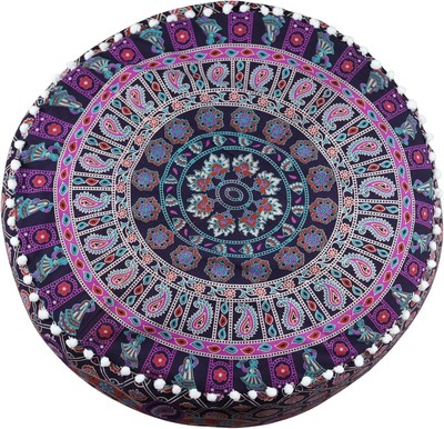 Trade Star Exports Indian Mandala Ottoman Pouf 12''D x 24''W x 24''H, Pattern7 