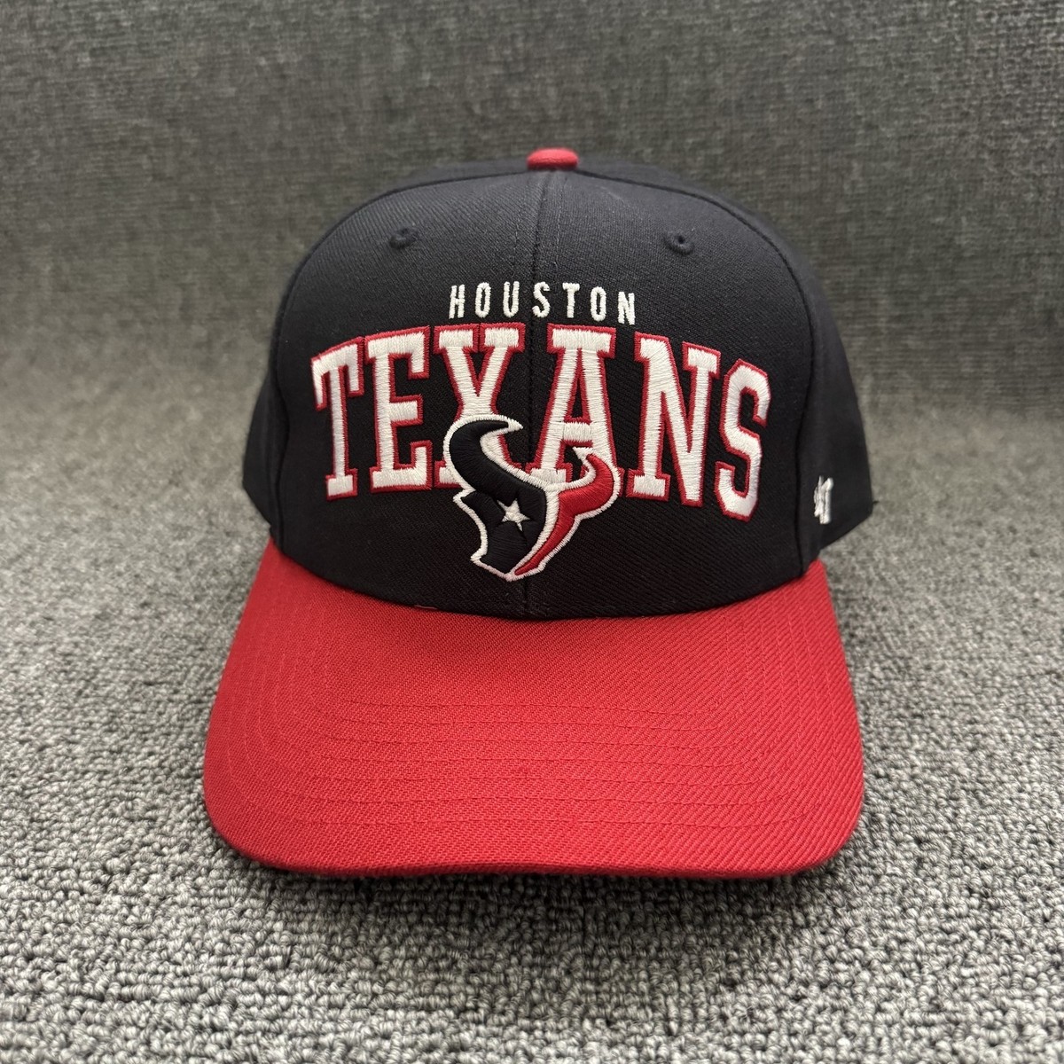 '47 Brand Houston Texans Strapback Cap Curved Brim Navy Red OSFA NFL Hat