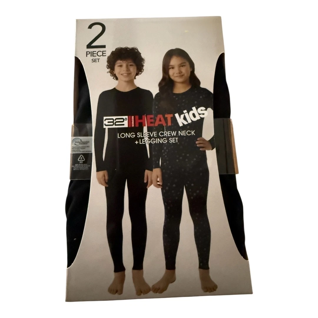 32 DEGREES Heat Kids Long Sleeve Crew Neck + Legging Set - BLACK - Medium
Opens in a new window or t