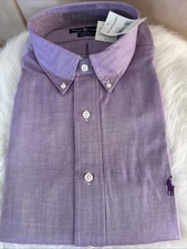 Ralph Lauren Purple Yarmouth 17.5 -35 Cotton NWT Men  s Classic Shirt