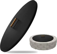 Fire Pit Snuffer Lid 31" Round With Wooden Handle-Fit For Firepit Size up to 29"