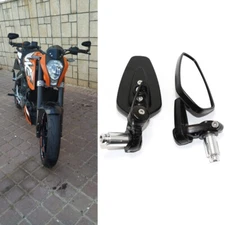Custom Motorcycle 7/8" Handle Bar End Mirror Black For Honda Yamaha Kawasaki