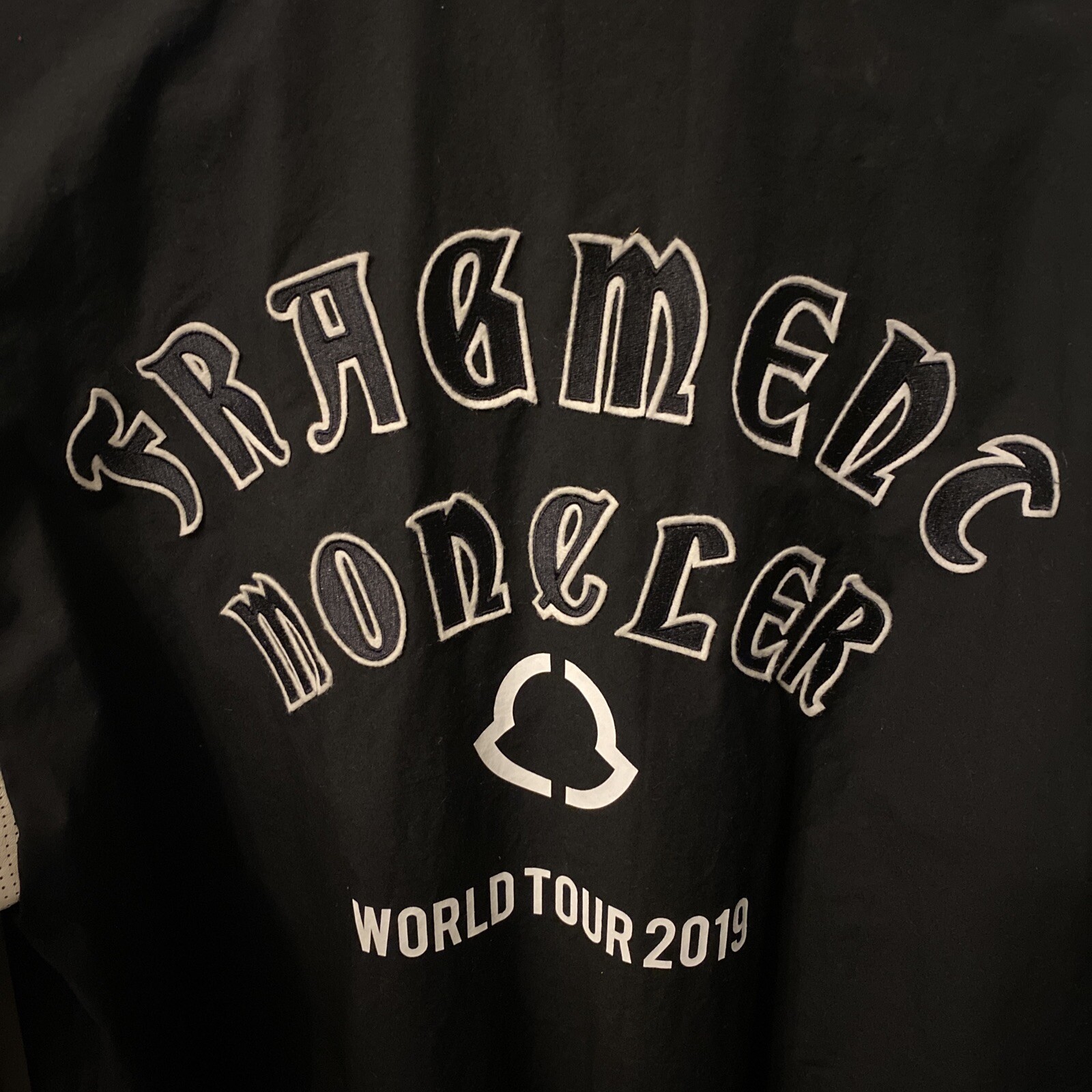 Moncler Genius x Fragment Raggae Bomber Varsity Jacket Black White Men's Size 4 image 7