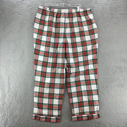 Wondershop Pajama Pants Womens 1X Red Cream Tartan Plaid Elastic Waist NEW - Picture 9 of 14