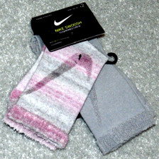 Nike Swoosh Cushioned Crew Socks Youth 5Y-7Y Pink Grey 2 Pairs Young Athletes