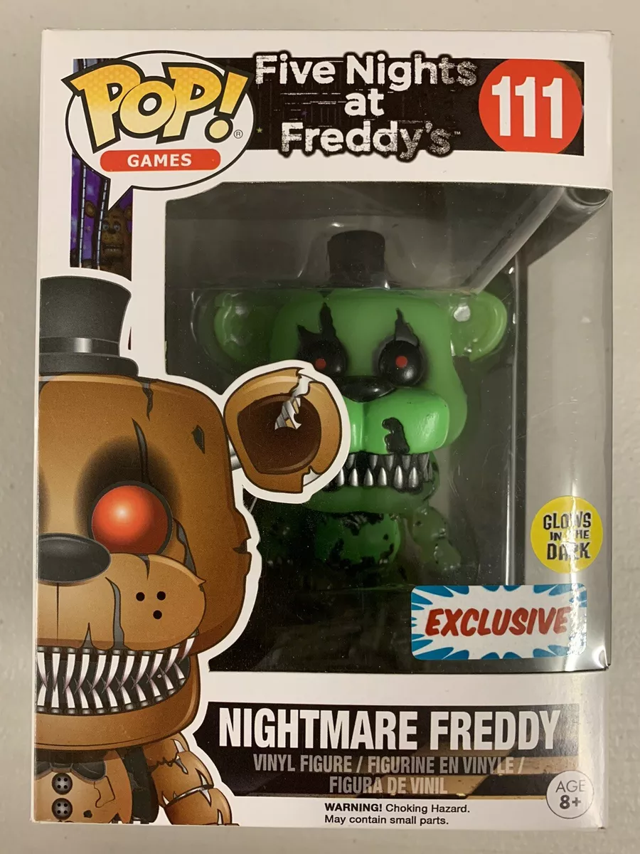 Nightmare Freddy (GLOW) 111 ~ Five Nights at Freddy's ~ Funko Pop Vinyl +  P/Prot