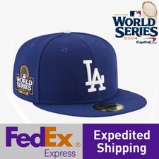 LA Dodgers MLB Size 7 1/2 World Series Patch 59fifty Fitted Hat New Era 2024