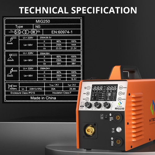 Hitbox 4in1 Mig Welder ARC, LIFT- TIG Gas/Fill Cored MIG, Inverter w/ Helmet - Picture 4 of 22